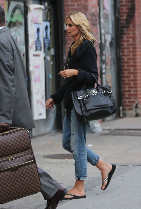 Heidi Klum, de retour à son appartement, à New York. Le 16 juin 2014.