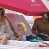 Falcao et sa famille sous le soleil de Floride à Miami, le 19 juin 2014