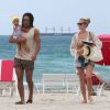 Falcao profite du soleil de Floride à Miami avec sa belle épouse Lorelei et leur fille Dominique, le 19 juin 2014