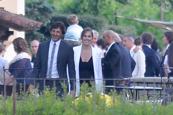 Leonardo et sa femme Anna Billo lors du mariage d'Eros Ramazzotti et Marica Pellegrinelli à la Villa Sparina à Monterotondo di Gavi, Italie, le 21 juin 2014