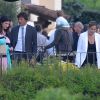 Laura Pausini, Leonardo et sa femme Anna Billo lors du mariage d'Eros Ramazzotti et Marica Pellegrinelli à la Villa Sparina à Monterotondo di Gavi, Italie, le 21 juin 2014