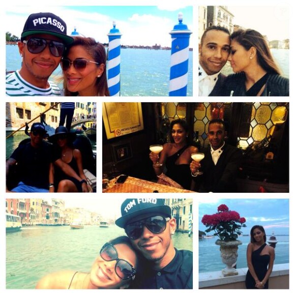 Nicole Scherzinger et Lewis Hamilton fête 6 ans d'amour à Venice début juin 2014. 