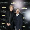 Le réalisateur Michael Bay et le producteur Steven Spielberg lors de l'avant-première à New York de Transformers - l'Age de l'extinction, le 25 juin 2014