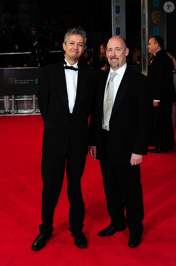 Pierre Coffin et Chris Renaud à Londres le 16 février 2014.