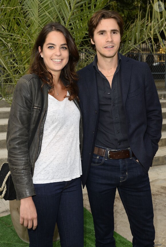 Anouchka Delon et Julien Dereins participent à l'ouverture de la fête des Tuileries 2014 à Paris, le 27 juin 2014.
