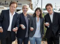 Estelle Denis et Raymond Domenech : Très motivés pour une pétanque entre amis !