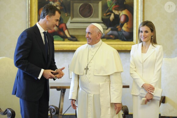 Le pape François recevait le roi Felipe VI et la reine Letizia d'Espagne au Vatican, le 30 juin 2014