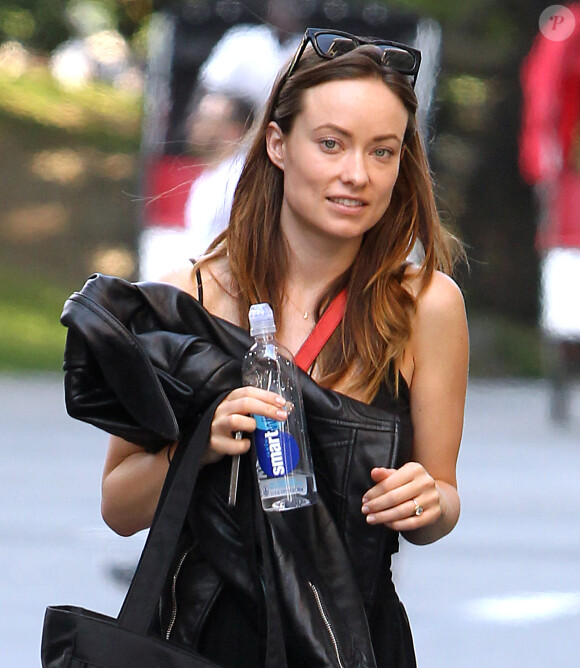 Olivia Wilde sur le tournage du nouveau projet de série de Martin Scorsese pour HBO, à New York le 30 juin 2014. 