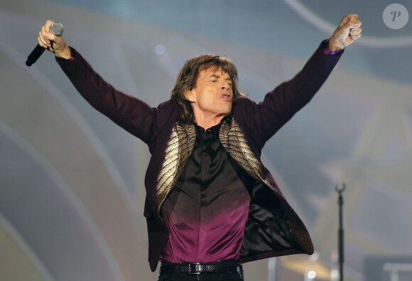 Mick Jagger et les Rolling Stones en concert à Düsseldorf le 19 juin 2014.