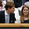 La princess Beatrice d'York et son compagnon Dave Clark dans la Royal box à Wimbledon le 2 juillet 2014
