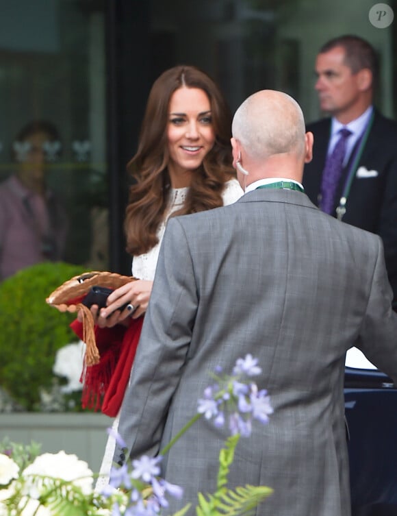Kate Middleton, la duchesse de Cambridge, lors de son arrivée à Wimbledon, le 2 juillet 2014