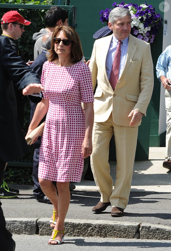 Carole et Michael Middleton à Wimbledon, le 2 juillet 2014
