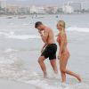 Steven Gerard et sa femme Alex Curran profitent de leurs vacances à Ibiza, le 2 juillet 2014