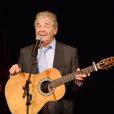  Spectacle intime de Pierre Perret consacr&eacute; aux chansons de ses d&eacute;buts &agrave; l'occasion de ses 80 ans aux Trois Baudets &agrave; Paris, le 16 juin 2014. 