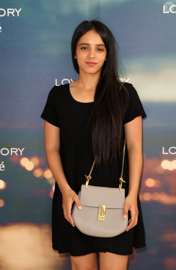 Hafsia Herzi lors du lancement du nouveau parfum de la marque Chloé "Love Story" à l'Institut du Monde Arabe à Paris, le 2 juillet 2014.