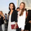 Rachida Brakni et Joséphine Japy lors du lancement du nouveau parfum de la marque Chloé "Love Story" à l'Institut du Monde Arabe à Paris, le 2 juillet 2014.