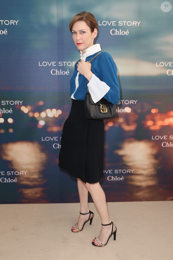 Marie-Josée Croze lors du lancement du nouveau parfum de la marque Chloé "Love Story" à l'Institut du Monde Arabe à Paris, le 2 juillet 2014.