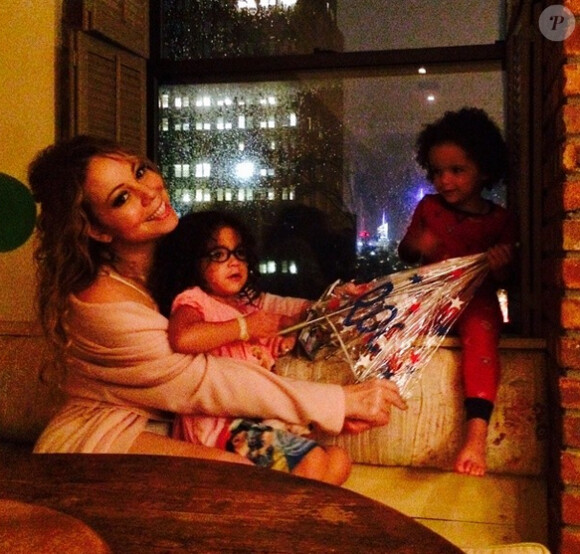 Mariah Carey et ses enfants Monroe et Moroccan, jeudi 2 juillet à New York.