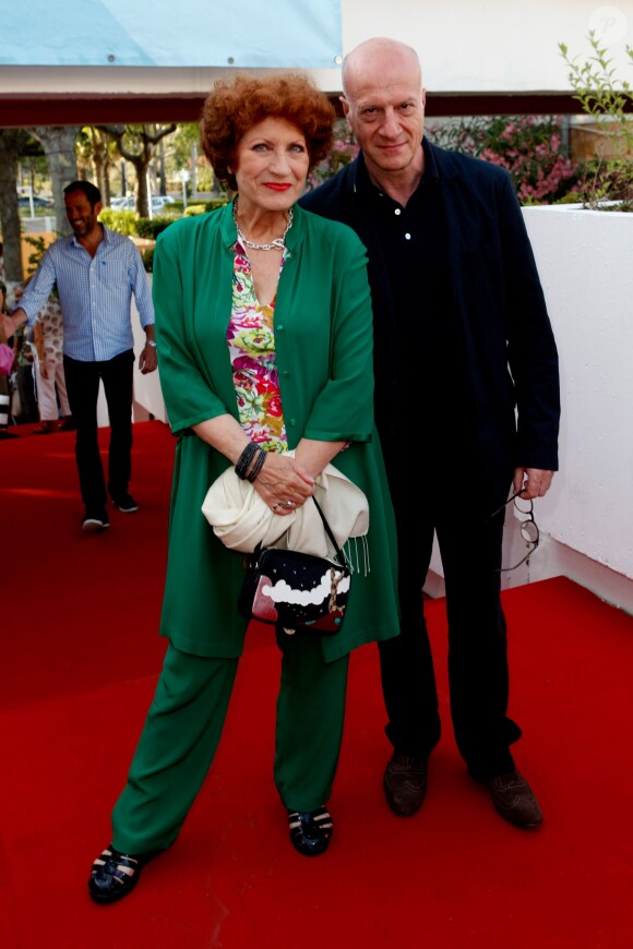 Andréa Ferréol et Laurent Spielvogel à la première du film "Le Jeu de la vérité" lors de la cérémonie de clôture du 11ème festival "Les Hérault du cinéma et de la télé 2014" au Cap d'Agde, le 5 juillet 2014.