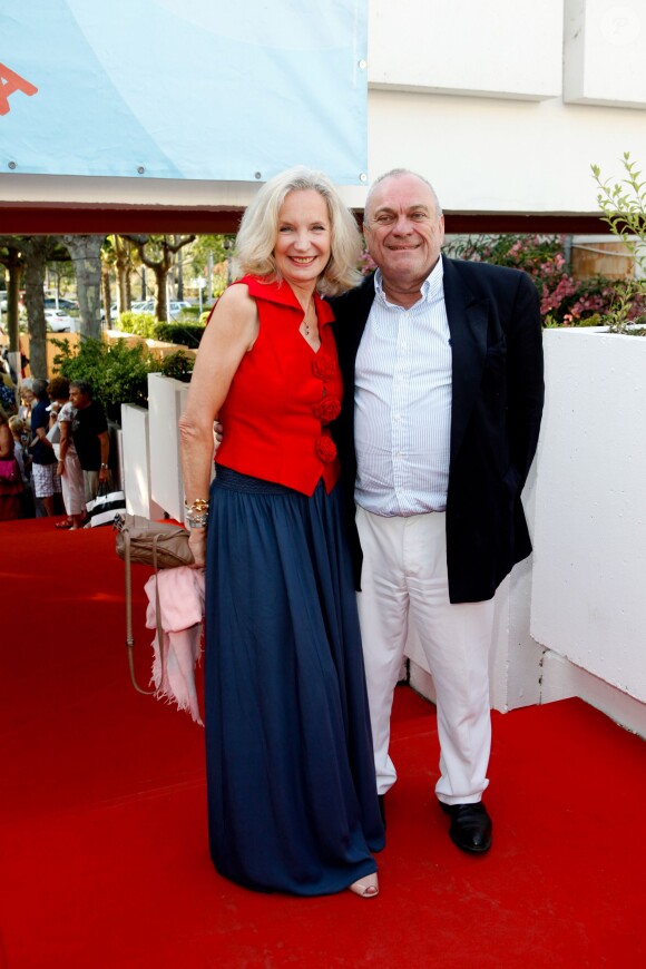 Marie-Christine Adam et Jean-Christophe Bouvet à la première du film "Le Jeu de la vérité" lors de la cérémonie de clôture du 11ème festival "Les Hérault du cinéma et de la télé 2014" au Cap d'Agde, le 5 juillet 2014.