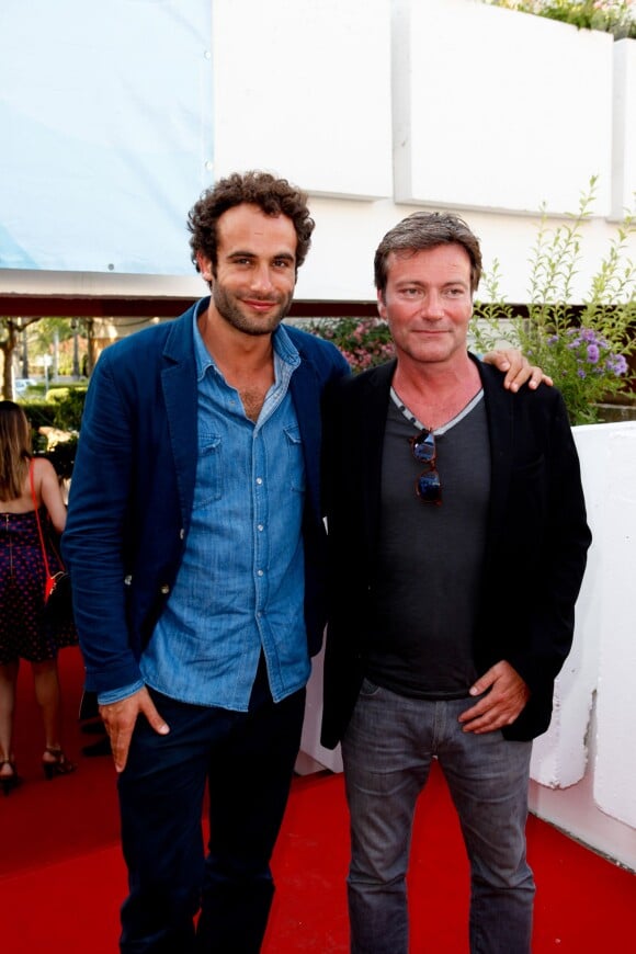 Bartholomew Boutellis et Dominic Bachy à la première du film "Le Jeu de la vérité" lors de la cérémonie de clôture du 11ème festival "Les Hérault du cinéma et de la télé 2014" au Cap d'Agde, le 5 juillet 2014.