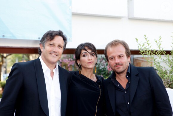 Michel La Rosa, Stéphane Henon et sa femme Isabelle à la première du film "Le Jeu de la vérité" lors de la cérémonie de clôture du 11ème festival "Les Hérault du cinéma et de la télé 2014" au Cap d'Agde, le 5 juillet 2014.