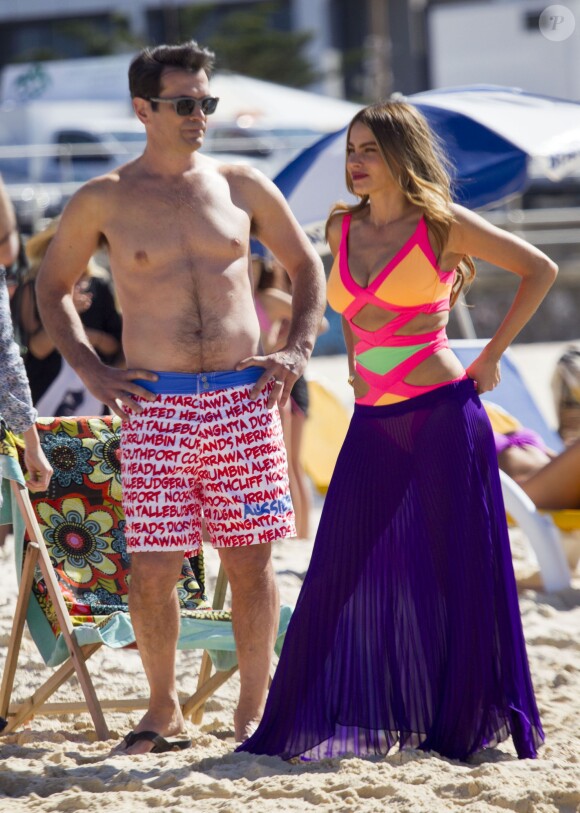 Sofia Vergara sur le tournage de Modern Family, en Australie, le 20 février 2014.