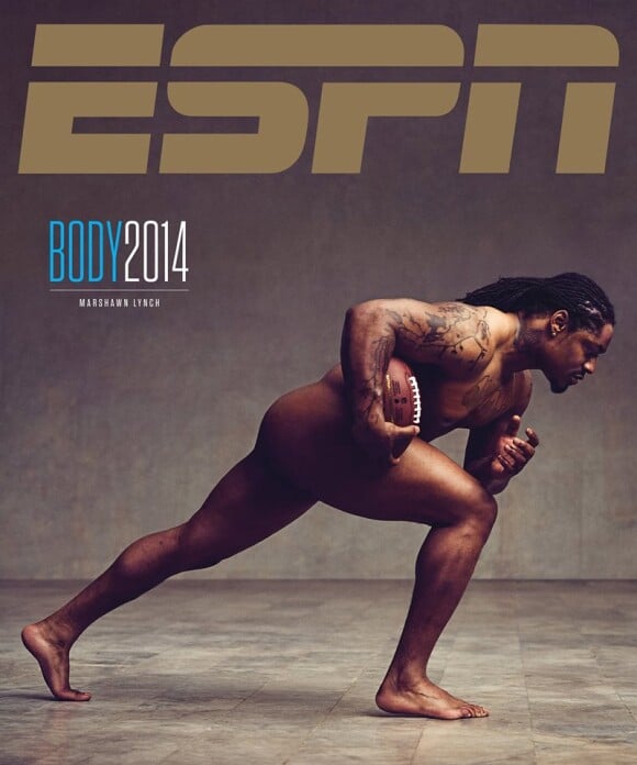 Marshawn Lynch en couverture de ESPN The Magazine, The Body Issue, édition 2014
