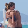 Exclusif - Marco Verratti du PSG et sa compagne Laura Zazzara profitent de moments de détente et de tendresse à Ibiza, le 11 juillet 2014.