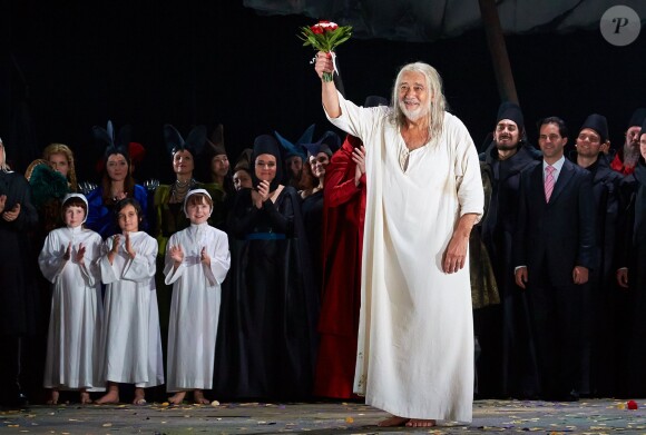 Placido Domingo - Premiere de l'opera "I Due Foscari" au théâtre de Vienne en Autriche le 15 janvier 2014.