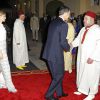 Le roi Mohammed VI du Maroc accueille le roi Felipe VI et la reine Letizia pour l'iftar qu'il offrait le 14 juillet 2014 au palais royal à Rabat.