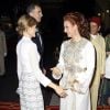 Letizia d'Espagne et Lalla Salma du Maroc, deux icônes d'élégance éblouissantes lors de l'iftar offert le 14 juillet 2014 au palais royal à Rabat par le roi Mohammed VI pour la visite inaugurale du roi Felipe VI d'Espagne et son épouse.