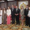 Le roi Mohammed VI du Maroc, en compagnie de sa femme la princesse Lalla Salma, de son frère le prince Moulay Rachid et de ses soeurs les princesses Lalla Meryem, Lalla Asma et Lalla Hasna, recevait le 14 juillet 2014 le roi Felipe VI d'Espagne et la reine Letizia en visite officielle inaugurale.