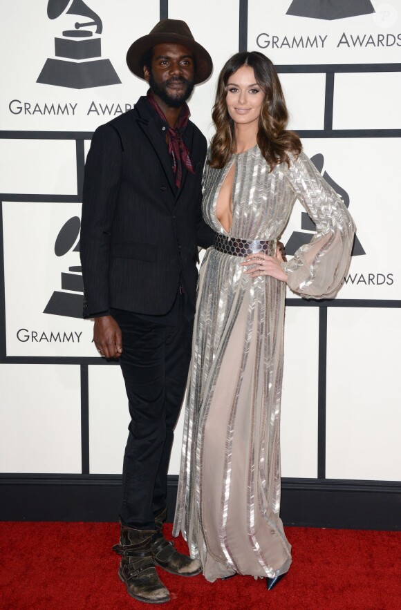 Gary Clark, Jr. et sa compagne Nicole Trunfio lors des Grammy Awards, à Los Angeles, le 26 janvier 2014.