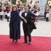 Gérard Holtz et sa femme Muriel Mayette-Holtz - Dîner d'état en l'honneur de la reine d'Angleterre donné par le président au palais de l'Elysée à Paris, le 6 juin 2014.