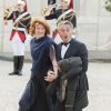 Gérard Holtz et sa femme Muriel Mayette-Holtz - Dîner d'état en l'honneur de la reine d'Angleterre donné par le président au palais de l'Elysée à Paris, le 6 juin 2014.