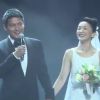 Mariage des comédiens Zhou Xun et Archie Kao lors d'un gala de charité à Hangzhou (Chine) le 16 juillet 2014.