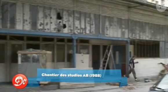 Cliché de la construction des studios AB en 1988.