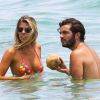 Natasha Oakley et son petit ami Martin Médus (Secret Story 3) : les amoureux en vacances à Miami, le 16 juillet 2014. 
