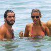 Natasha Oakley et son petit ami Martin Médus (Secret Story 3) : les amoureux en vacances à Miami, le 16 juillet 2014. 