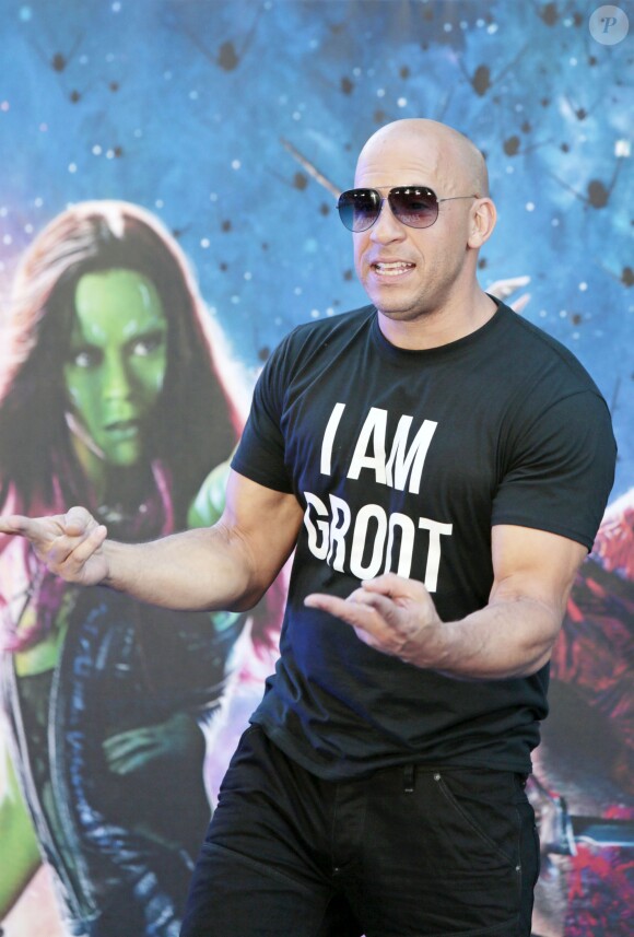 Vin Diesel lors de la première du film "Les Gardiens de la Galaxie" (Guardians of the Galaxy) au cinéma The Empire, Leicester Square à Londres, le 24 juillet 2014.