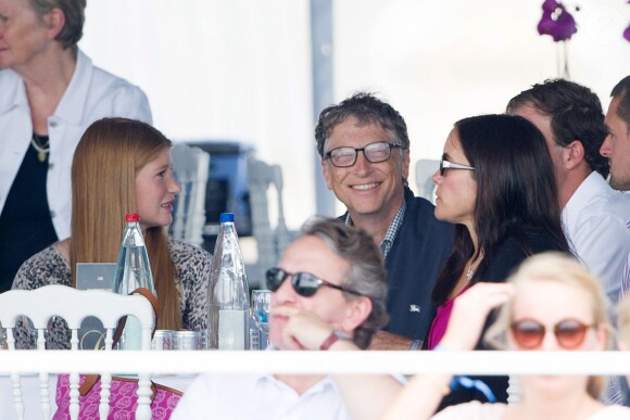 Bill Gates et Melinda Gates avec leur fille Jennifer au Jumping de Chantilly, neuvième étape du Longines Global Champions Tour, le 27 juillet 2014.