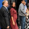 Zoe Saldana, manifestement enceinte, se rendant dans les studios de l'émission Good Morning America à New York le 28 juillet 2014