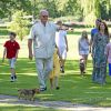 La famille royale de Danemark au château de Grasten le 24 juillet 2014, lors de la traditionnelle séance photo estivale pour la presse.