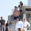 Daniele Cavalli, fils de Roberto Cavalli, profite d'un après-midi ensoleillé sur le yacht de son père. Formentera, le 30 juillet 2014.