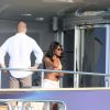 Naomi Campbell profite d'un après-midi ensoleillé sur le yacht de Roberto Cavalli. Formentera, le 30 juillet 2014.