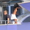 Naomi Campbell en vacances sur le yacht de Roberto Cavalli. Formentera, le 30 juillet 2014.