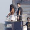 Naomi Campbell et Robin Cavalli (fils de Roberto Cavalli) profitent d'un après-midi ensoleillé sur le yacht de Roberto Cavalli. Formentera, le 30 juillet 2014.