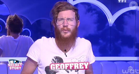 Geoffrey dans la quotidienne de Secret Story 8, sur TF1, le vendredi 1er aout 2014