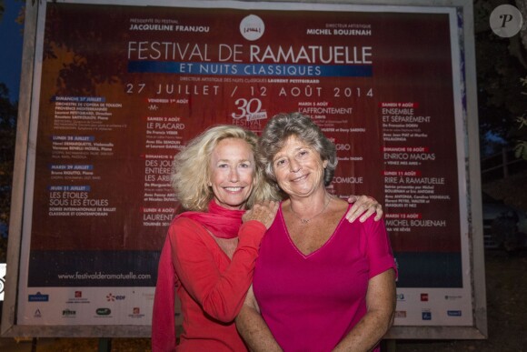 Jacqueline Franjou et Brigitte Fossey au 30e Festival de Ramatuelle, France, le 3 août 2014.